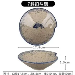 Elegance at the Table Küche & Esszimmer-Essteller-Set mit japanischem Fischdruck – einzigartiges Keramikgeschirr