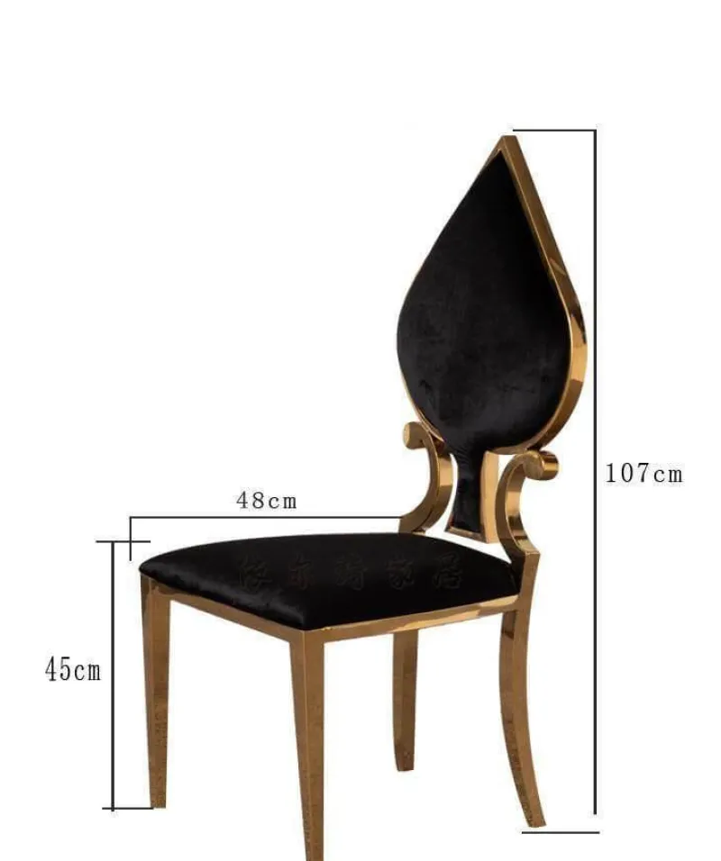 Cozy Living Möbel-Esszimmerstuhl aus Edelstahl – Luxuriöses Spielkartendesign