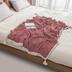 Wrap u0026 Relax Bettzeug-Ethnische Strickdecke - Gemütliches Sofadekor