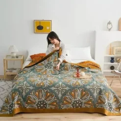 Snug u0026 Soft Bettzeug-Europäische Baumwollgaze-Überwurfdecke - Weicher, leichter Sofabezug