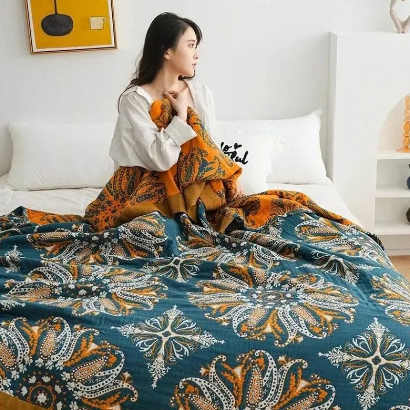 Snug u0026 Soft Bettzeug-Europäische Baumwollgaze-Überwurfdecke - Weicher, leichter Sofabezug