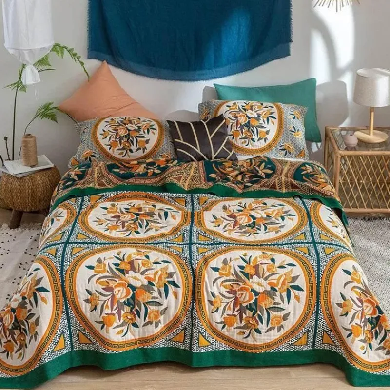 Snug u0026 Soft Bettzeug-Europäische Baumwollgaze-Überwurfdecke - Weicher, leichter Sofabezug