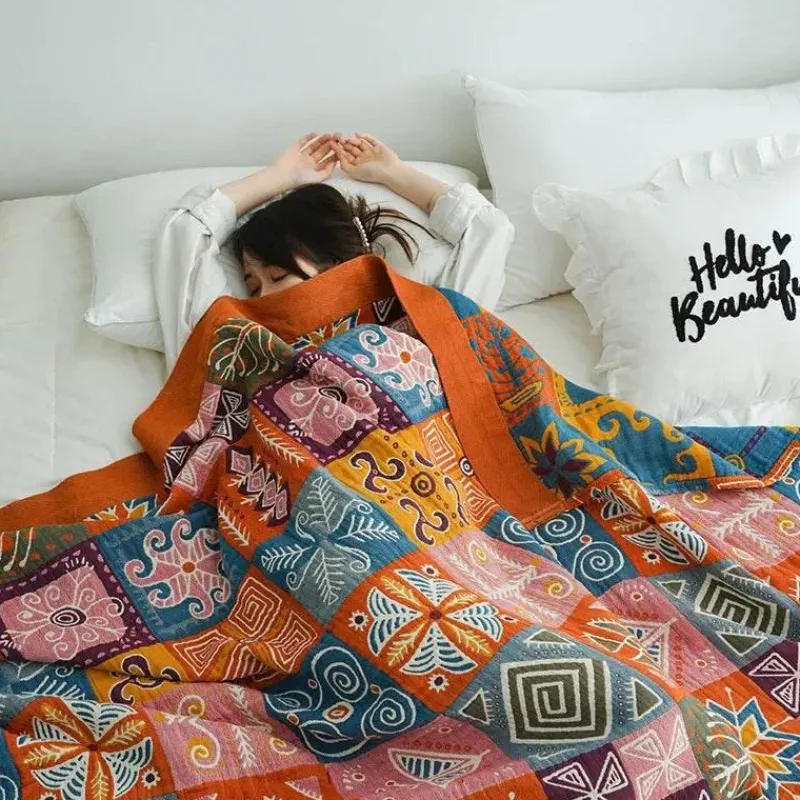 Snug u0026 Soft Bettzeug-Europäische Baumwollgaze-Überwurfdecke - Weicher, leichter Sofabezug