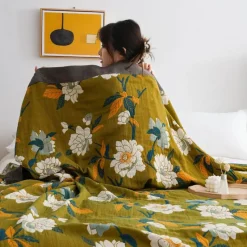 Snug u0026 Soft Bettzeug-Europäische Baumwollgaze-Überwurfdecke - Weicher, leichter Sofabezug