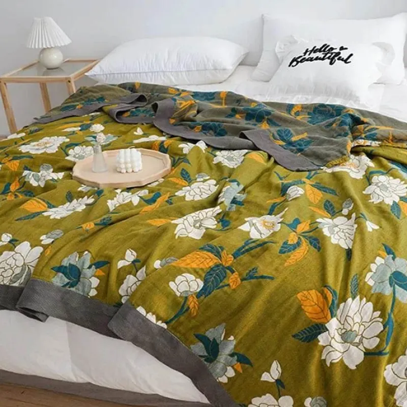 Snug u0026 Soft Bettzeug-Europäische Baumwollgaze-Überwurfdecke - Weicher, leichter Sofabezug