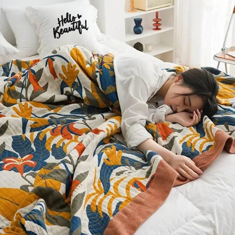 Snug u0026 Soft Bettzeug-Europäische Baumwollgaze-Überwurfdecke - Weicher, leichter Sofabezug