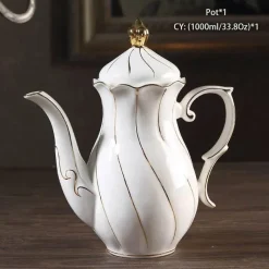 Feast u0026 Flair Küche & Esszimmer-Europäisches Kaffeeservice aus Knochenporzellan – Tee und Kaffee aus Porzellan mit Goldeinlage