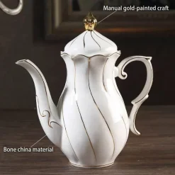 Feast u0026 Flair Küche & Esszimmer-Europäisches Kaffeeservice aus Knochenporzellan – Tee und Kaffee aus Porzellan mit Goldeinlage