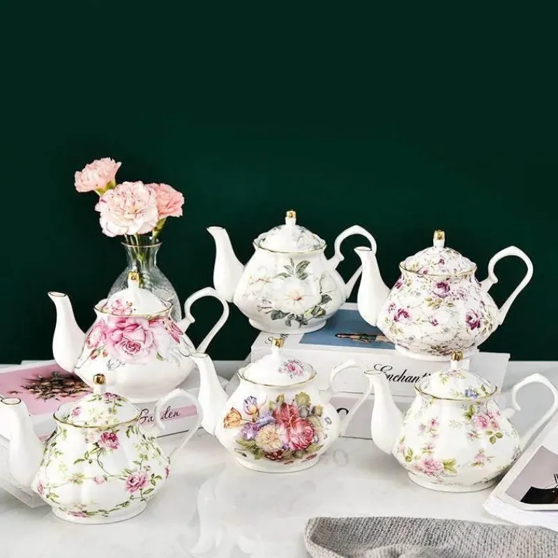 Plates u0026 More Küche & Esszimmer-Europäisches Teekannenset aus Knochenporzellan – Hochwertiger Kaffeekessel aus Porzellan