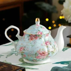 Plates u0026 More Küche & Esszimmer-Europäisches Teekannenset aus Knochenporzellan – Hochwertiger Kaffeekessel aus Porzellan