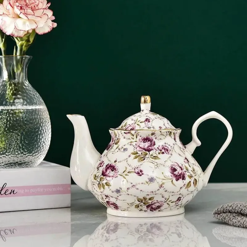 Plates u0026 More Küche & Esszimmer-Europäisches Teekannenset aus Knochenporzellan – Hochwertiger Kaffeekessel aus Porzellan