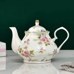 Plates u0026 More Küche & Esszimmer-Europäisches Teekannenset aus Knochenporzellan – Hochwertiger Kaffeekessel aus Porzellan