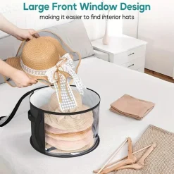 Room to Spare Aufbewahrung Und Organisation-Extra große Hutaufbewahrungsbox – Robuster Kunststoff-Organizer mit transparentem Fenster