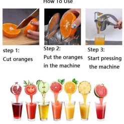 The Culinary Kit Küche & Esszimmer-Extra großer manueller Entsafter aus Edelstahl – Hochleistungs-Obstpresse