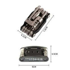 Roam Ready Fahrräder & Verkehr|Outdoor-Artikel-Fahrradreparaturwerkzeug 15-in-1 – Multifunktionales Taschen-Wartungsset