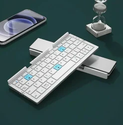 Trail Tech Outdoor-Artikel|Outdoor-Gadgets-Faltbare Bluetooth-Tastatur – Kabellose, tragbare Tipplösung für mehrere Geräte