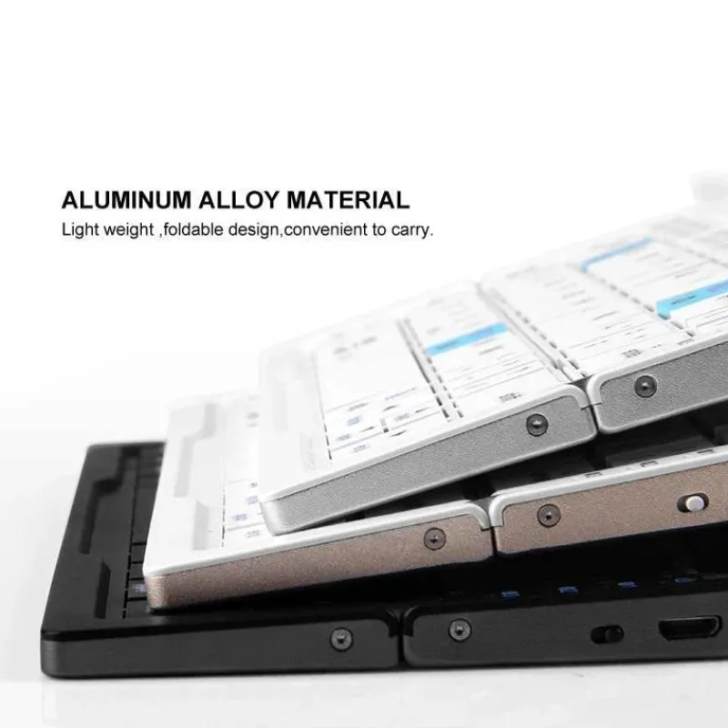 Trail Tech Outdoor-Artikel|Outdoor-Gadgets-Faltbare Bluetooth-Tastatur – Kabellose, tragbare Tipplösung für mehrere Geräte