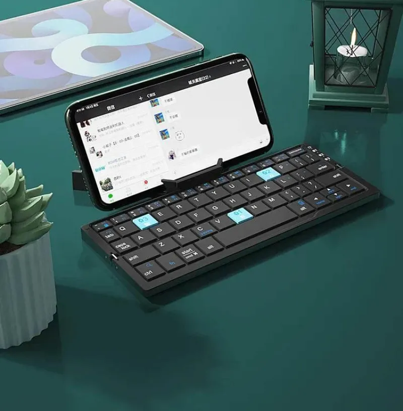 Trail Tech Outdoor-Artikel|Outdoor-Gadgets-Faltbare Bluetooth-Tastatur – Kabellose, tragbare Tipplösung für mehrere Geräte