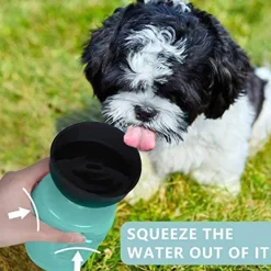 Furry Haven Haustierzubehör|Tierfütterung-Faltbare 2-in-1-Wasserflasche für Haustiere – reisefreundliches Design