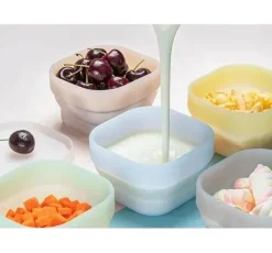 Tom Küche & Esszimmer-Faltbare Schüssel aus Silikon – Tragbare Bento-Box, Lebensmittelbehälter