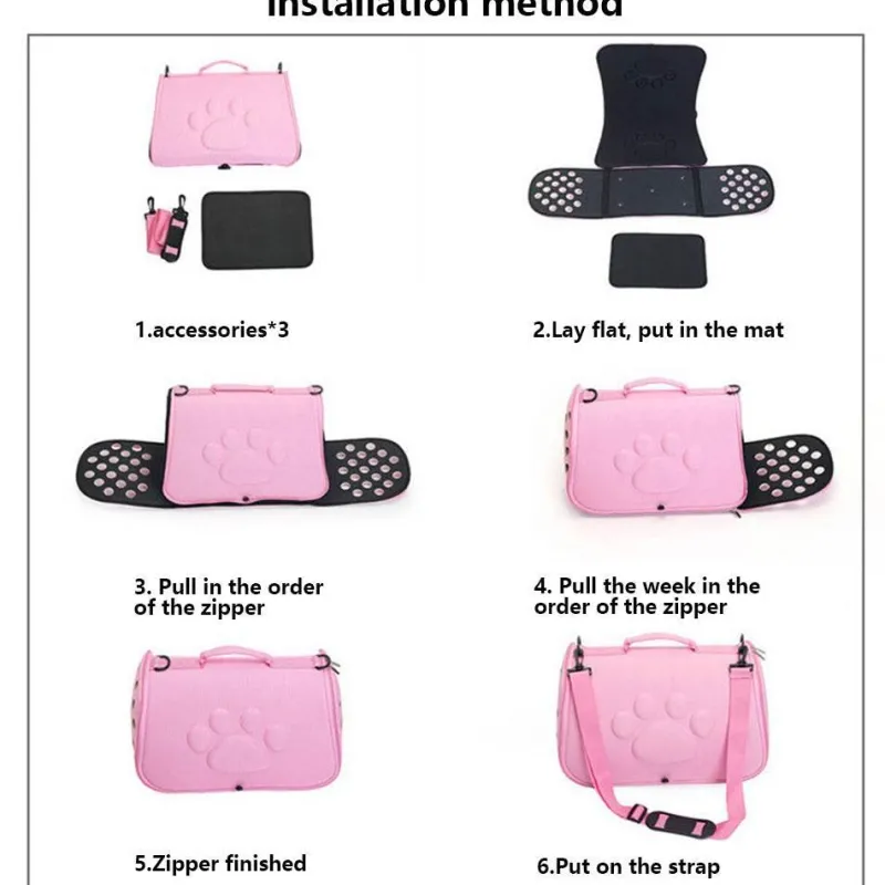 Furendo Haustierzubehör|Reinigungswerkzeuge Für Haustiere-Faltbare Tragetasche für Haustiere – Atmungsaktive Reisetasche für Katzen und Hunde