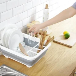 Deco Küche & Esszimmer-Faltbarer Abtropfständer – Platzsparender Küchen-Organizer