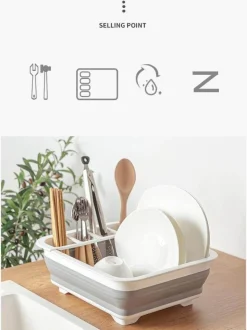 Deco Küche & Esszimmer-Faltbarer Abtropfständer – Platzsparender Küchen-Organizer