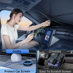 Wild u0026 Free Gear Autozubehör|Automobilindustrie-Faltbarer Auto-Windschutzscheiben-Regenschirm – Sonnenschutz zum Schutz des Fahrzeugs