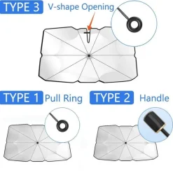 Wild u0026 Free Gear Autozubehör|Automobilindustrie-Faltbarer Auto-Windschutzscheiben-Regenschirm – Sonnenschutz zum Schutz des Fahrzeugs