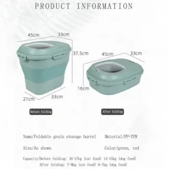 Space Savvy Küche & Esszimmer-Faltbarer, feuchtigkeitsbeständiger Vorratsbehälter für Lebensmittel – platzsparender Küchen-Organizer