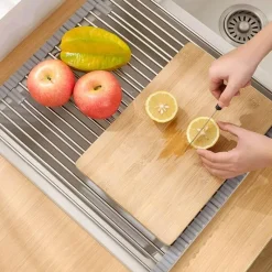 Space Savvy Küche & Esszimmer-Faltbarer Geschirrständer aus Edelstahl – platzsparender Küchen-Organizer