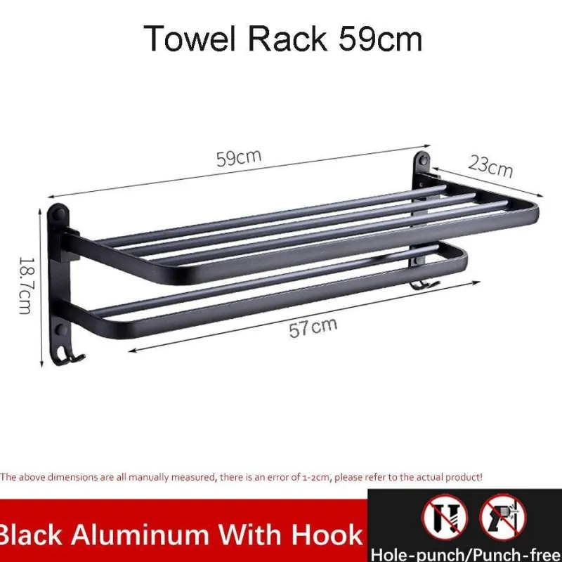 The Blissful Bath Badezimmer-Faltbarer Handtuchhalter aus Aluminium – platzsparender Badezimmer-Organizer