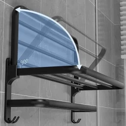 The Blissful Bath Badezimmer-Faltbarer Handtuchhalter aus Aluminium – platzsparender Badezimmer-Organizer