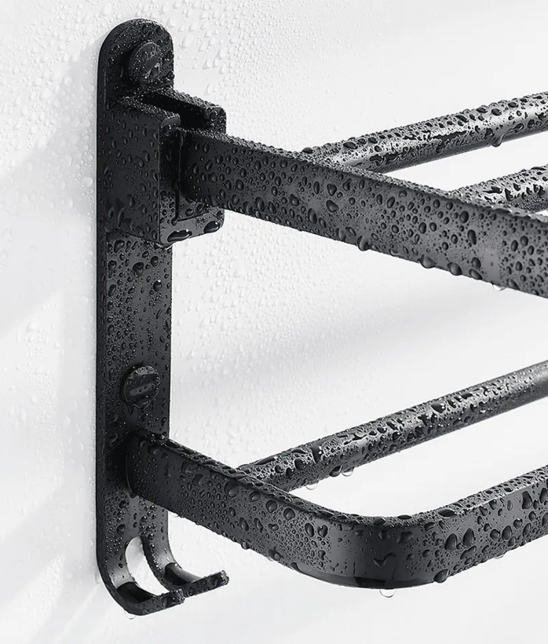 The Blissful Bath Badezimmer-Faltbarer Handtuchhalter aus Aluminium – platzsparender Badezimmer-Organizer