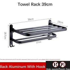 The Blissful Bath Badezimmer-Faltbarer Handtuchhalter aus Aluminium – platzsparender Badezimmer-Organizer