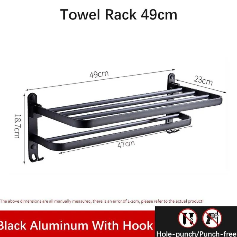 The Blissful Bath Badezimmer-Faltbarer Handtuchhalter aus Aluminium – platzsparender Badezimmer-Organizer