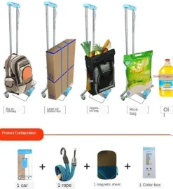 Roam Ready Outdoor-Artikel|Outdoor-Gadgets-Faltbarer Handwagen - Tragbarer Mehrzweckwagen