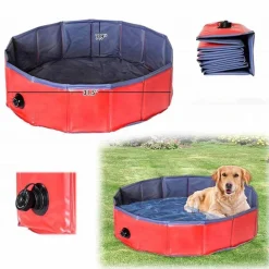 Decor Haustierzubehör-Faltbarer Haustier-Badepool - Tragbarer Hunde- und Katzenpool