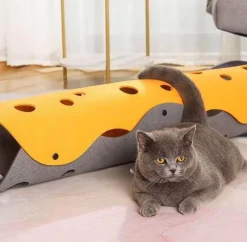 Decor Haustierzubehör-Faltbarer Katzentunnel – Interaktives Multi-Tunnel-Spielspielzeug für Katzen