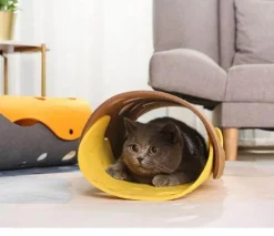 Decor Haustierzubehör-Faltbarer Katzentunnel – Interaktives Multi-Tunnel-Spielspielzeug für Katzen