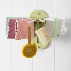 Space Savvy Küche & Esszimmer-Faltbarer Küchen-Organizer zur Wandmontage – Aufbewahrungsregal ohne Bohren