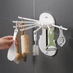 Space Savvy Küche & Esszimmer-Faltbarer Küchen-Organizer zur Wandmontage – Aufbewahrungsregal ohne Bohren