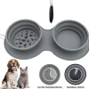 Furry Haven Haustierzubehör|Tierfütterung-Faltbarer Reise-Futternapf für Haustiere – Doppelter Futternapf für Hunde und Katzen