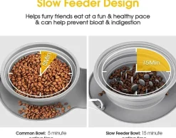 Furry Haven Haustierzubehör|Tierfütterung-Faltbarer Reise-Futternapf für Haustiere – Doppelter Futternapf für Hunde und Katzen