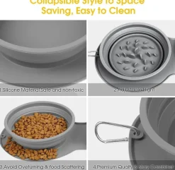 Furry Haven Haustierzubehör|Tierfütterung-Faltbarer Reise-Futternapf für Haustiere – Doppelter Futternapf für Hunde und Katzen