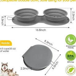 Furry Haven Haustierzubehör|Tierfütterung-Faltbarer Reise-Futternapf für Haustiere – Doppelter Futternapf für Hunde und Katzen