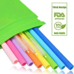 Little Nest Küche & Esszimmer-Faltbarer Silikon-Strohhalm – wiederverwendbarer, umweltfreundlicher Trinkhalm