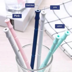 Little Nest Küche & Esszimmer-Faltbarer Silikon-Strohhalm – wiederverwendbarer, umweltfreundlicher Trinkhalm