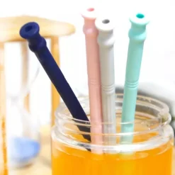 Little Nest Küche & Esszimmer-Faltbarer Silikon-Strohhalm – wiederverwendbarer, umweltfreundlicher Trinkhalm