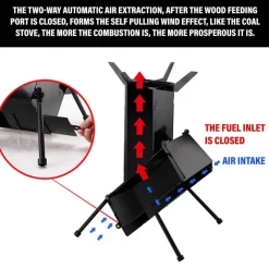 Trail u0026 Beyond Camping-Werkzeuge|Camping Im Freien-Faltbarer tragbarer Titan-BBQ-Grill – Outdoor-Kocher aus Edelstahl